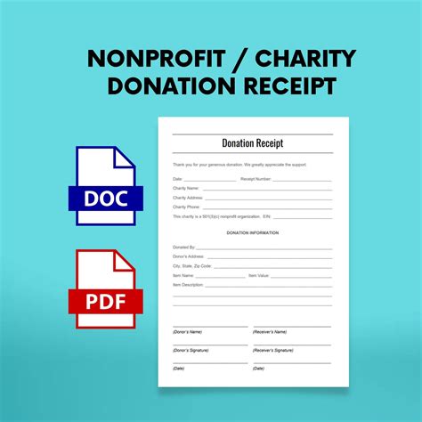 Nonprofit Contribution Receipt Template