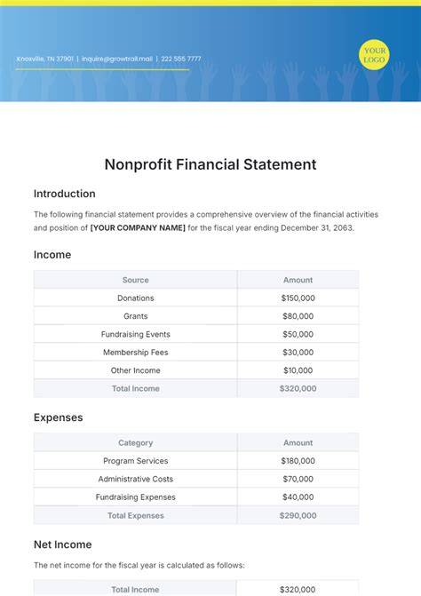 Nonprofit Financial Report Template