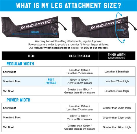 Normatec 3 Legs Size Chart