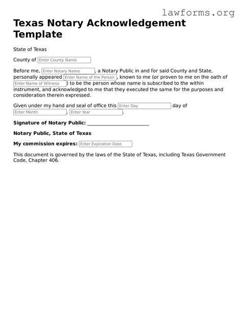 Notary Public Texas Template