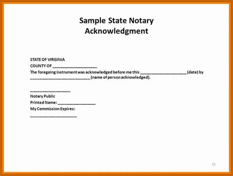 Notary Signature Line Template
