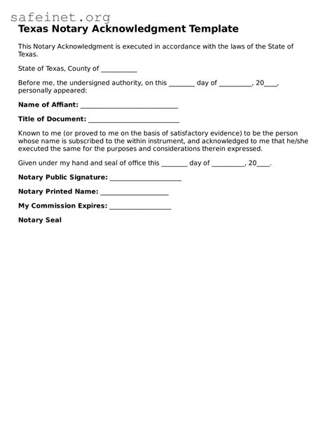 Notary Template Texas