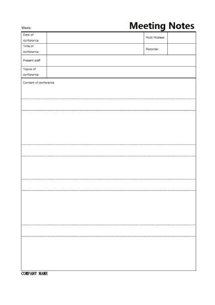 Note Taking Template For Meetings