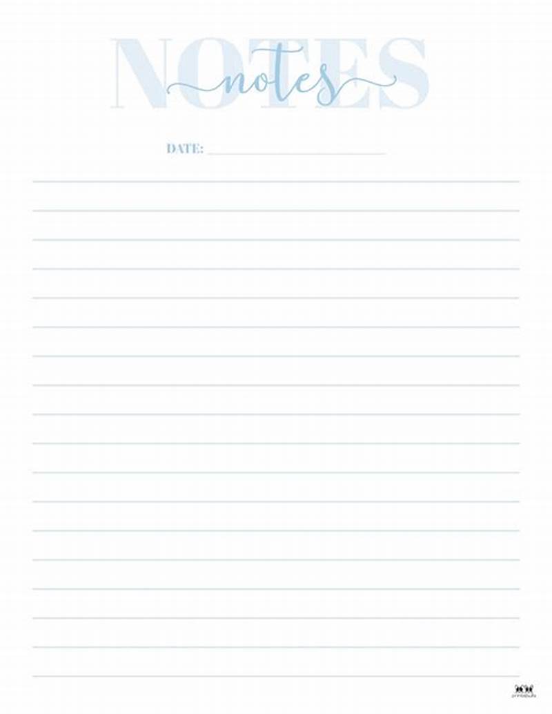 Notes Pages Printable