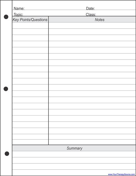 Notes Template For Microsoft Word