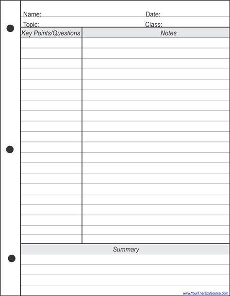 Notetaking Templates Free