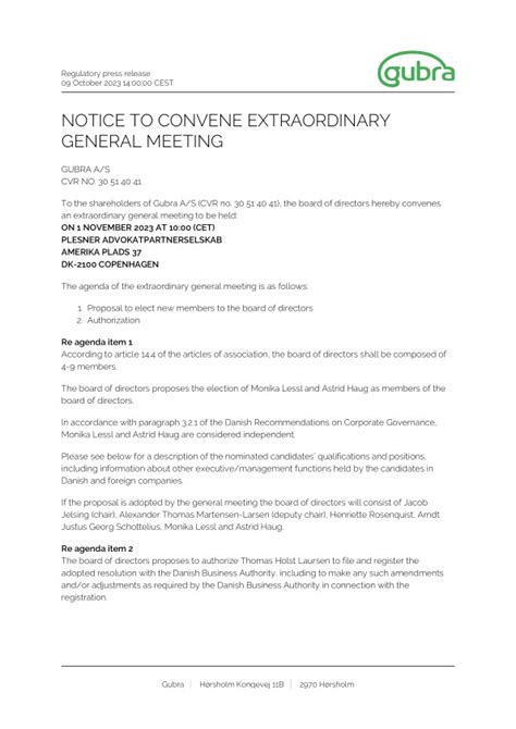 Notice convening extraordinary general meeting in Shape Robotics A/S