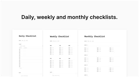 Notion Checklist Template