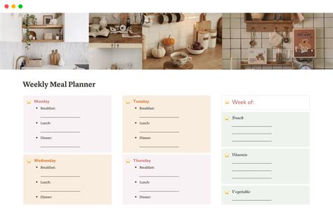 Notion Meal Planner Template