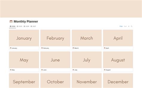 Notion Monthly Planner Template