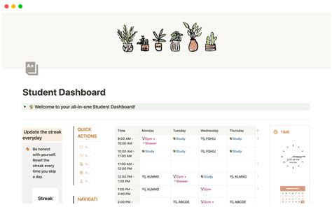 Notion Student Dashboard Templates