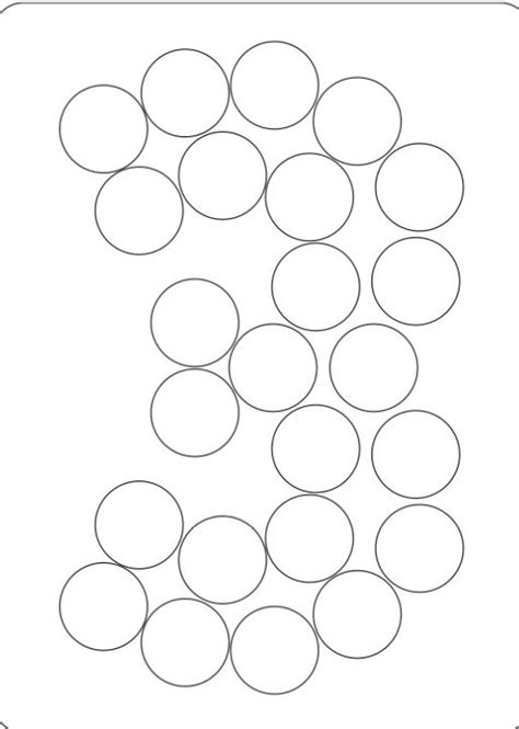 Number 3 Cupcake Cake Template