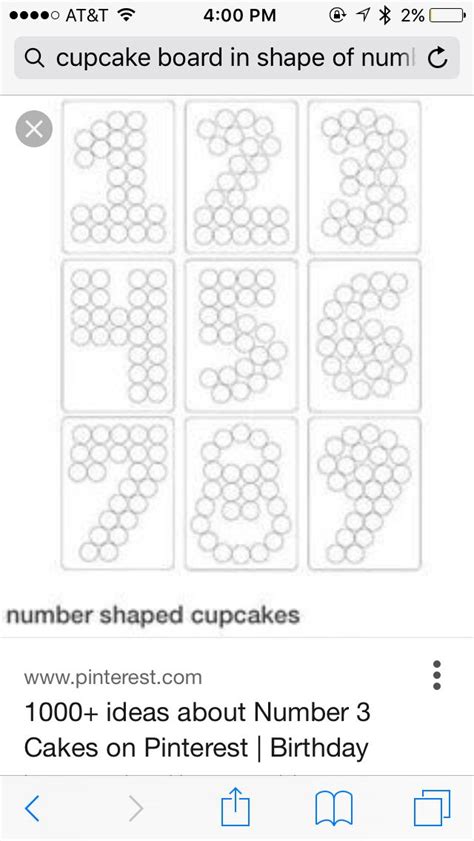 Number Cupcake Cake Template
