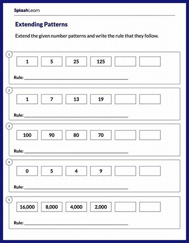 Number Pattern Worksheet For Class 4
