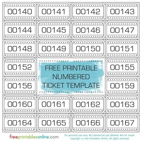 Numbered Tickets Printable
