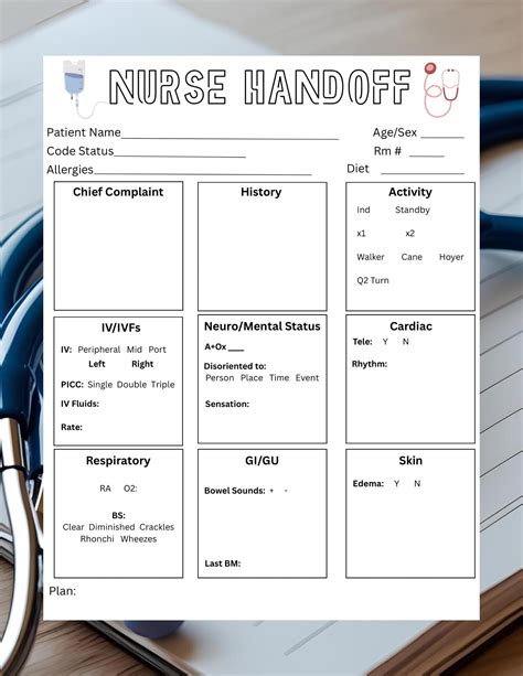 Nurse Hand Off Report Template