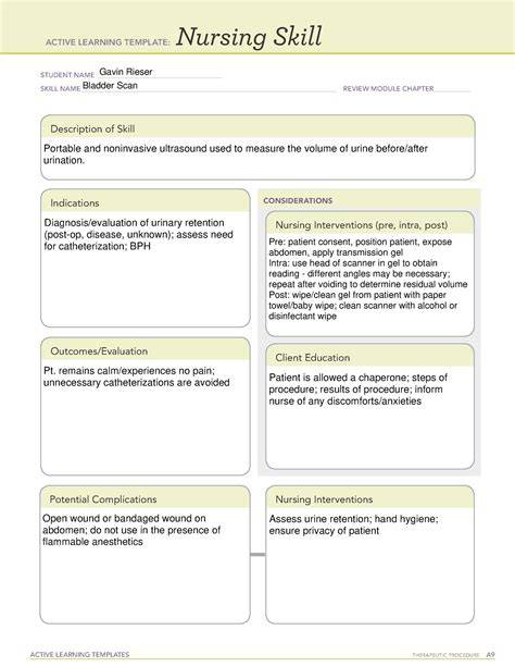 Nursing Skill Ati Template