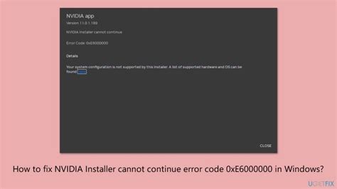 How to Resolve Nvidia App Error Code 0xe6000000