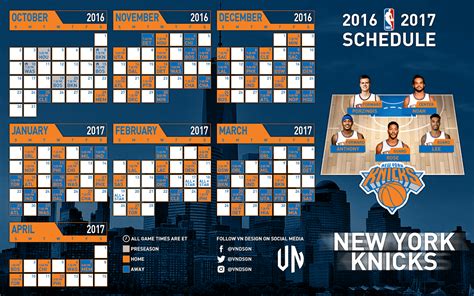 Ny Knicks Printable Schedule