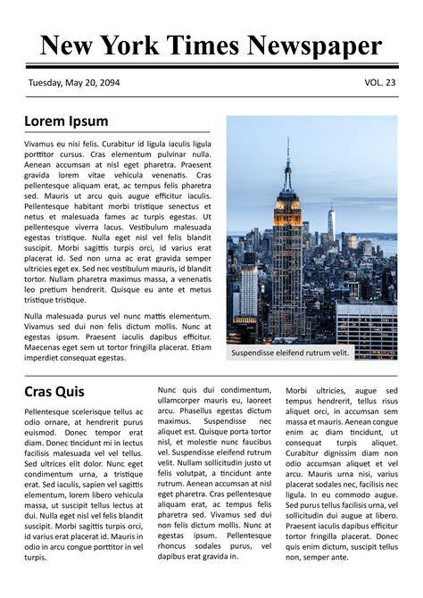 Ny Times Newspaper Template