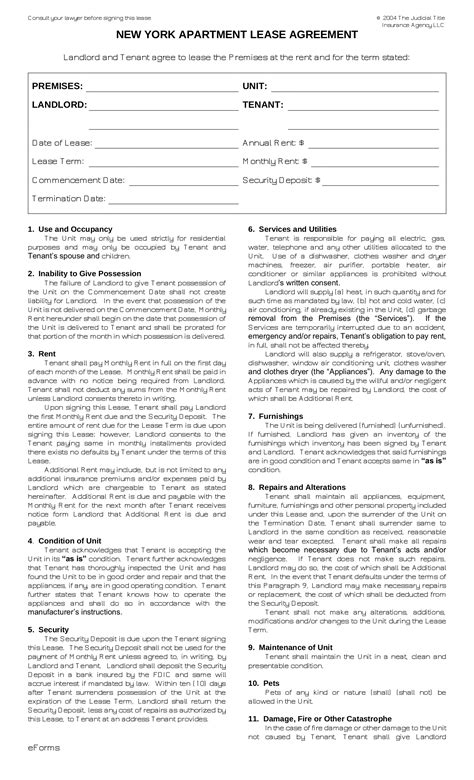 Nyc Lease Template