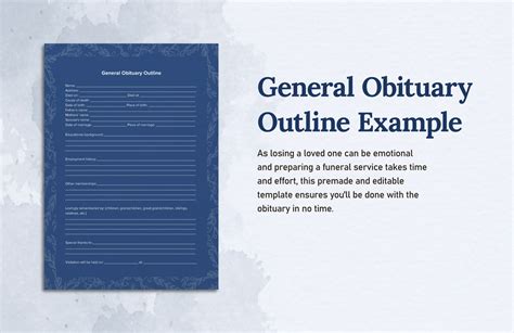 Obituary Outline Template