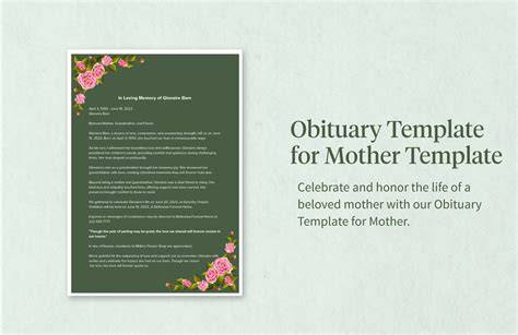 Obituary Template For Mother
