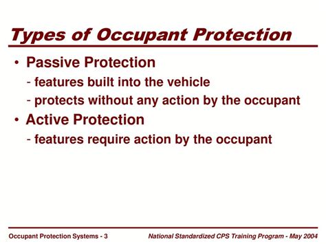 Occupant Protection Program