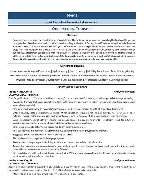 Occupational Therapy Resume Template