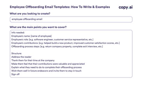 Offboarding Email Template To Employee