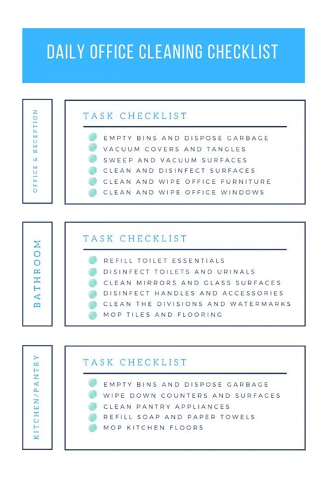 Office Cleaning List Template