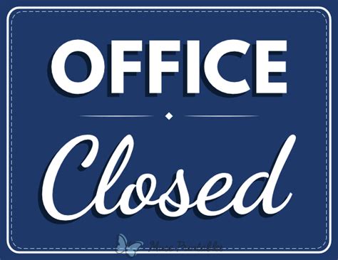 Office Closed Sign Template Free