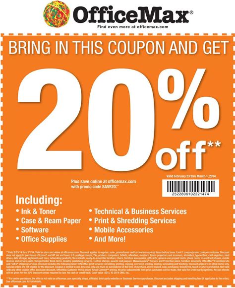Officemax Coupon In Store Printable
