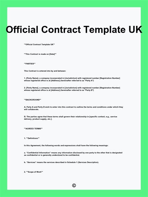Official Contract Template
