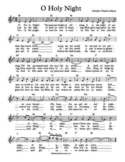 Oh Holy Night Free Printable Sheet Music