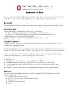 Ohio State Resume Template
