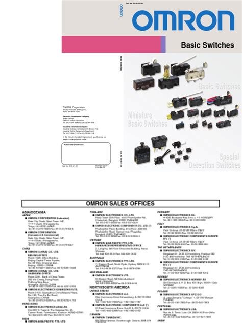 Omron Micro Switch Catalog