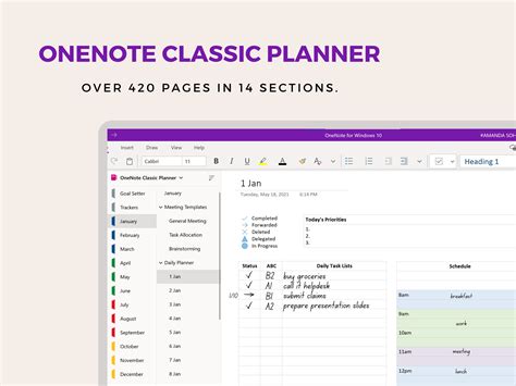 One Note Planner Template