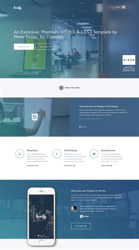 One Page Website Template Free