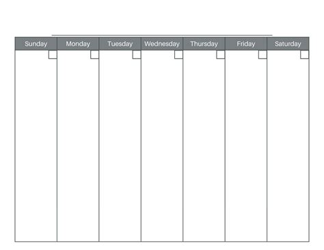 One Week Calendar Template