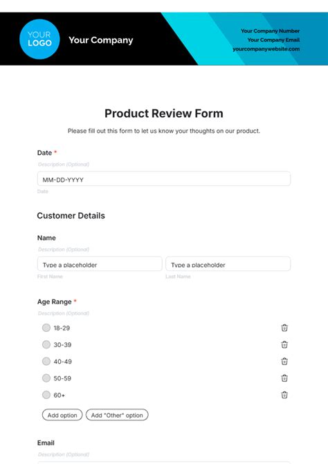 Online Review Template