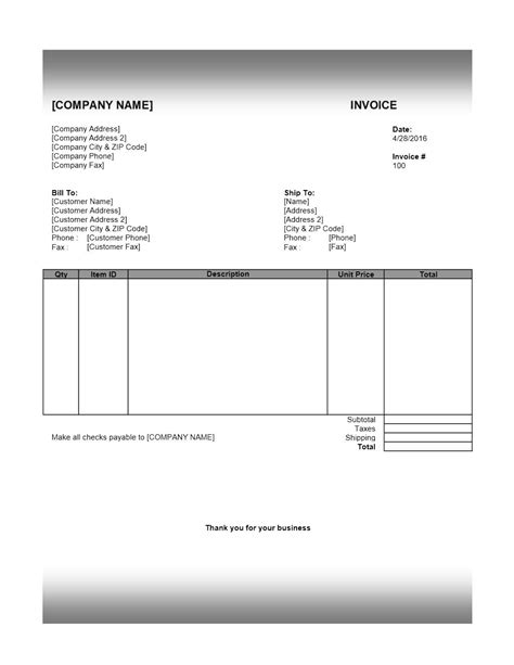 Openoffice Templates Invoice