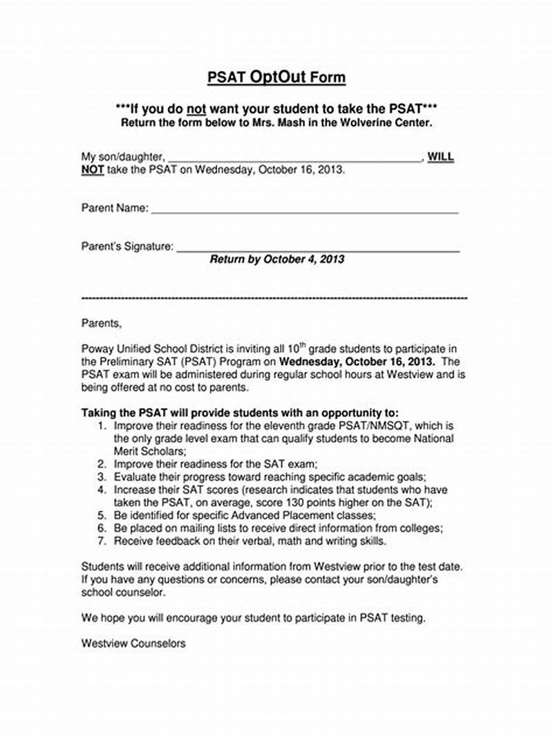 Opt Out Form For State Testing