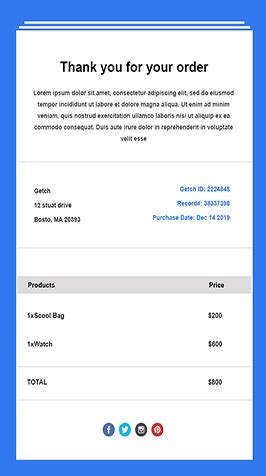 Order Confirmation Email Templates