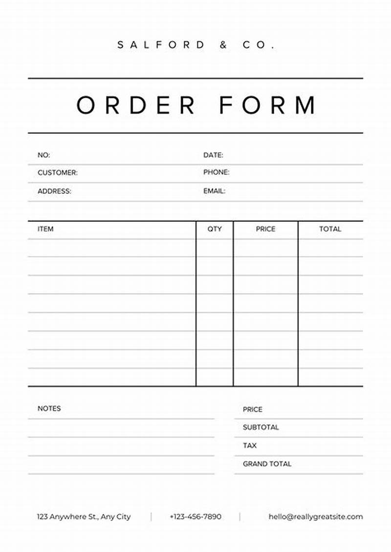 Order Form Examples