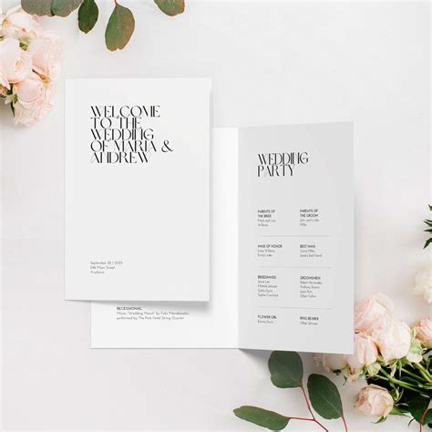 Order Of Service Wedding Template