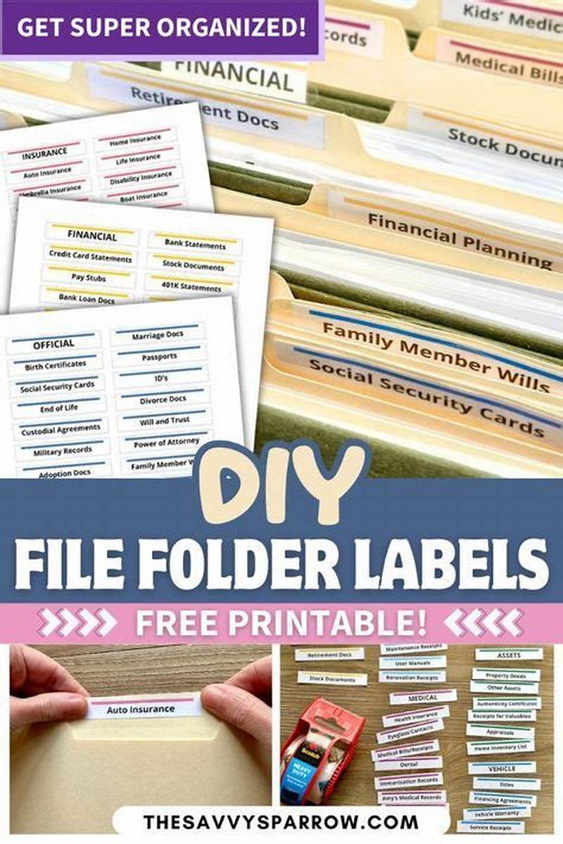 Organizing Free Printable File Folder Labels