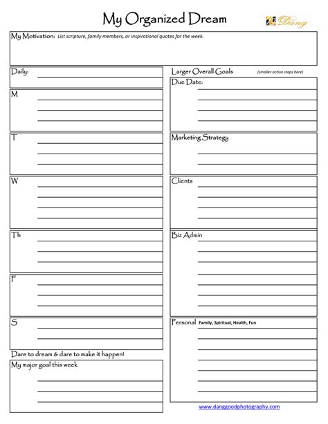 Organizing Plan Template