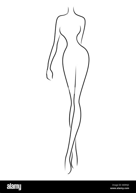 Outline Female Body Template
