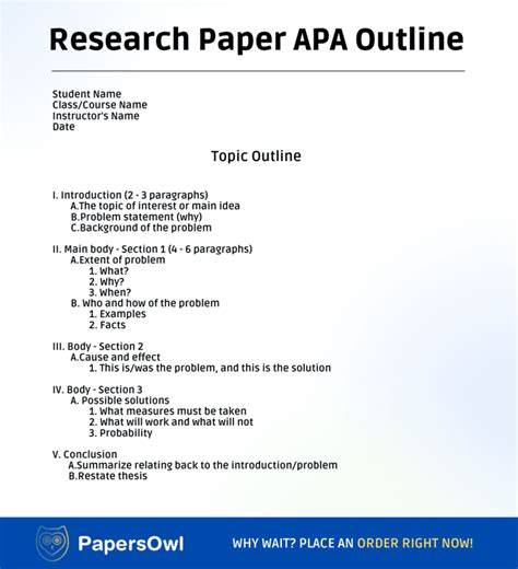 Outline For Research Paper Apa Template
